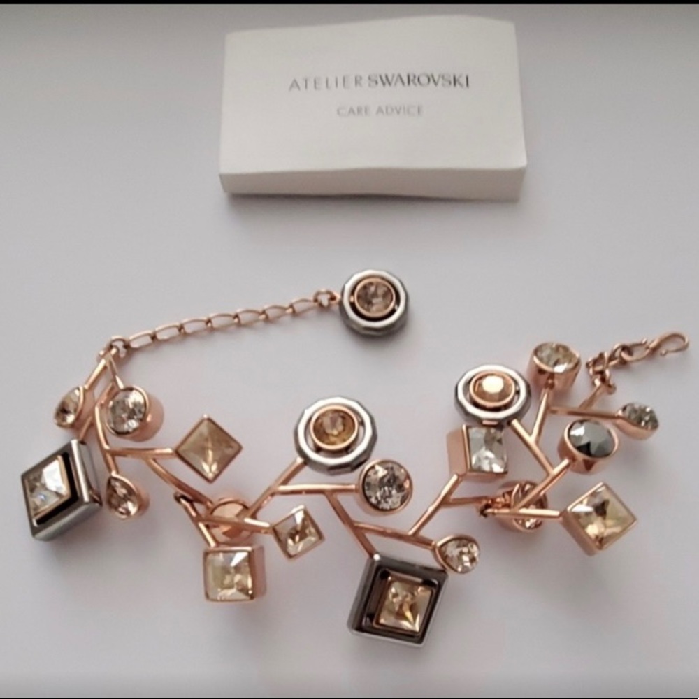 Atelier Swarovski by Peter Pilotto bracelet w/crystals in rose gold tone setting